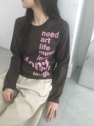 Comfort Lettering Long Sleeve T-shirt