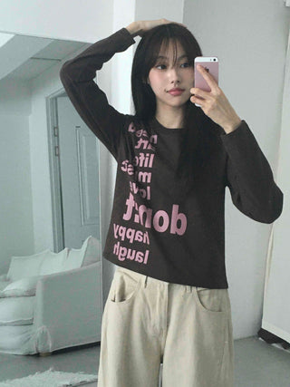 Comfort Lettering Long Sleeve T-shirt