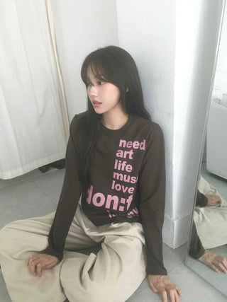Comfort Lettering Long Sleeve T-shirt