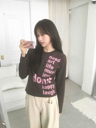 Comfort Lettering Long Sleeve T-shirt