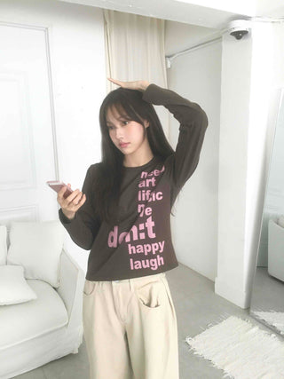 Comfort Lettering Long Sleeve T-shirt