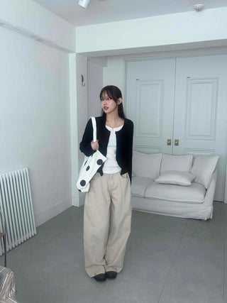 Eyelet Punching Layered Cardigan