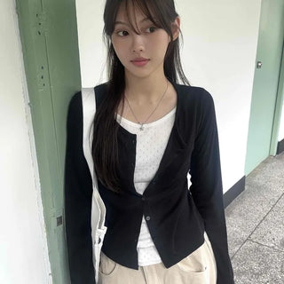 Eyelet Punching Layered Cardigan