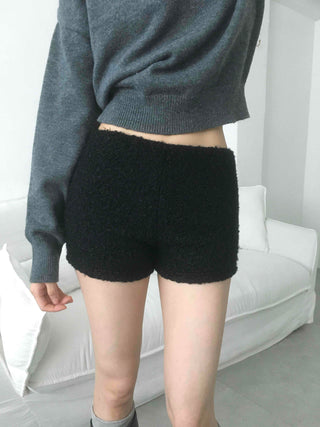 Slim Fit Boucle Elastic Waist Shorts