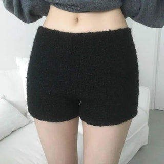 Slim Fit Boucle Elastic Waist Shorts