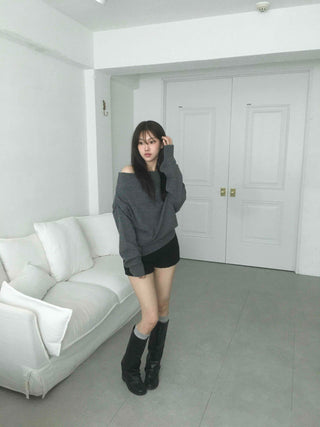 Slim Fit Boucle Elastic Waist Shorts
