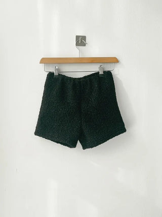 Slim Fit Boucle Elastic Waist Shorts