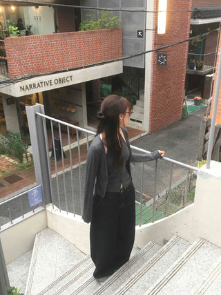 One-piece Halter Layered Long-Sleeve Cardigan