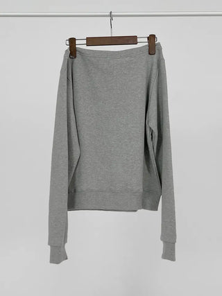 Pony Off-Shoulder Lettering Sweatshirt