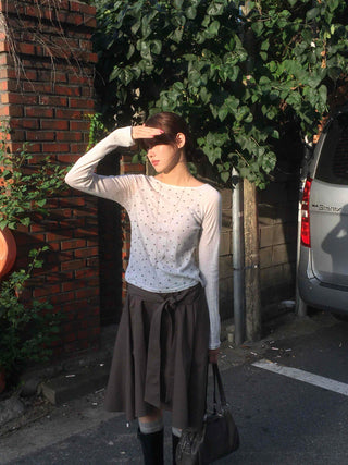 Vintage Cotton Dot Long Sleeve T-shirt