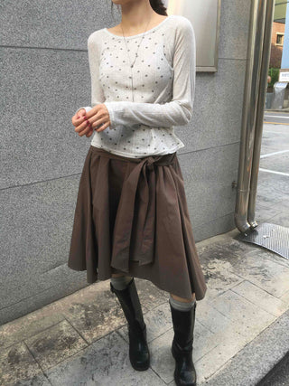 Vintage Cotton Dot Long Sleeve T-shirt