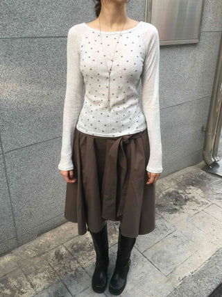 Vintage Cotton Dot Long Sleeve T-shirt