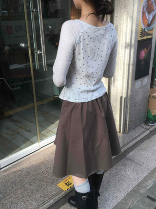 Vintage Cotton Dot Long Sleeve T-shirt