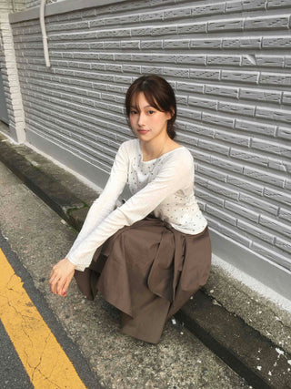 Vintage Cotton Dot Long Sleeve T-shirt