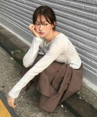 Vintage Cotton Dot Long Sleeve T-shirt