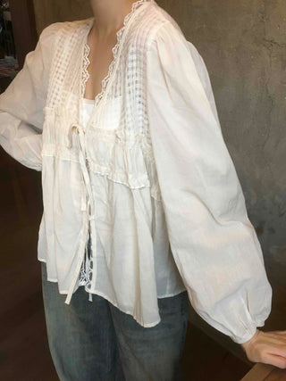 Beige Cotton Linen Blouse