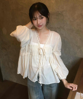 Beige Cotton Linen Blouse