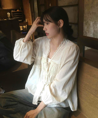 Beige Cotton Linen Blouse