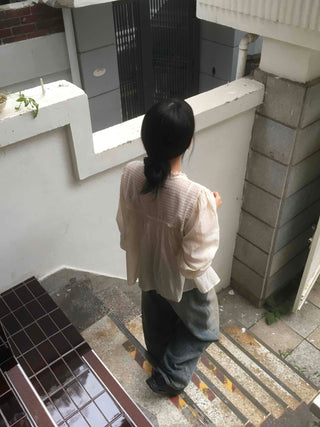 Beige Cotton Linen Blouse
