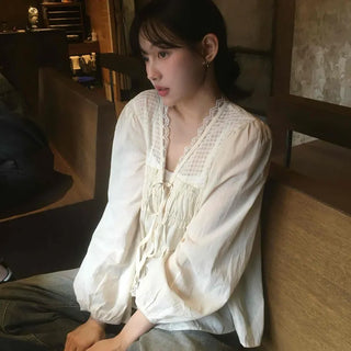 Beige Cotton Linen Blouse