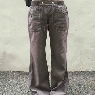 Dark mood bootcut elasticated studded long pants