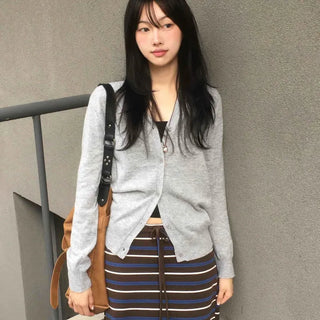 Basic Super Pretty Fit Plain Knit Cardigan