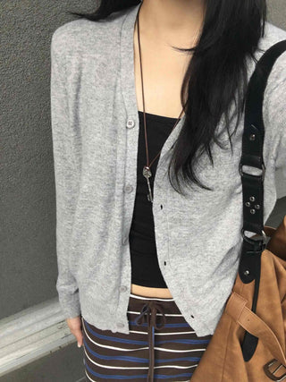 Basic Super Pretty Fit Plain Knit Cardigan