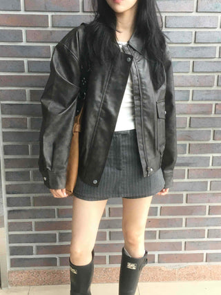 Deep Stripe Mini Skirt Pants
