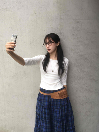Daily Plain Cotton Long-Sleeve T-Shirt