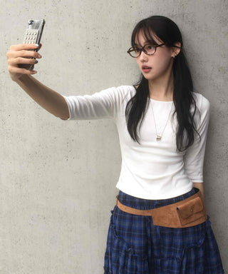 Daily Plain Cotton Long-Sleeve T-Shirt