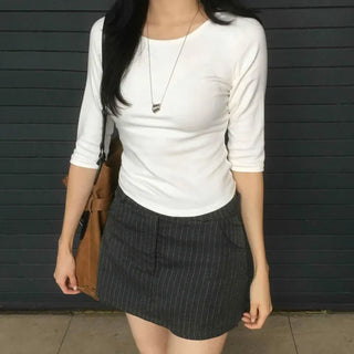 Daily Plain Cotton Long-Sleeve T-Shirt
