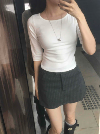 Daily Plain Cotton Long-Sleeve T-Shirt
