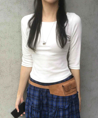 Daily Plain Cotton Long-Sleeve T-Shirt