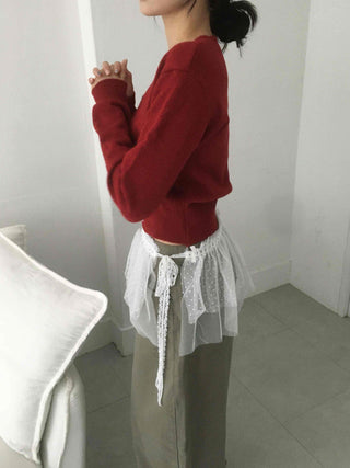 Delicate Winter Innerwear Wool/Wool Plain Cardigan
