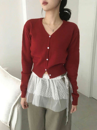 Delicate Winter Innerwear Wool/Wool Plain Cardigan