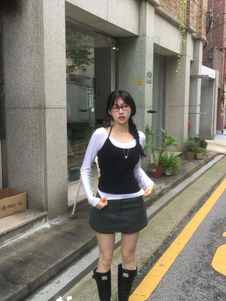 Casual Chic Set Slim Fit Spring/Autumn Long Sleeve T-shirt