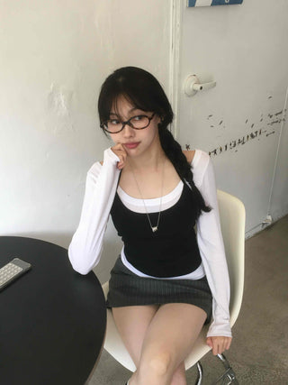 Casual Chic Set Slim Fit Spring/Autumn Long Sleeve T-shirt