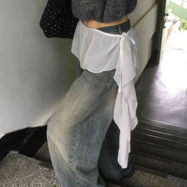 Soft feminine wrap mini skirt