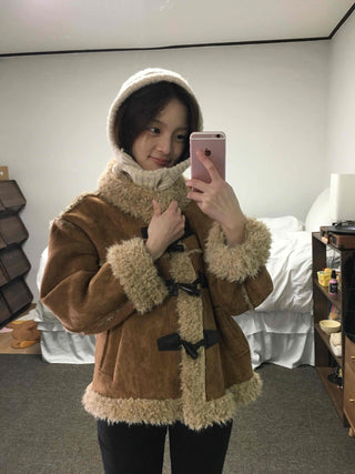Vintage Fur-Trimmed Toggle Shearling Jacket