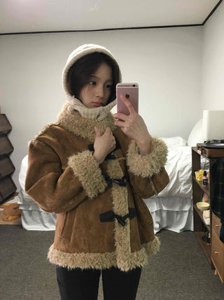 Vintage Fur-Trimmed Toggle Shearling Jacket
