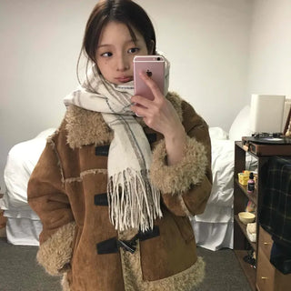 Vintage Fur-Trimmed Toggle Shearling Jacket