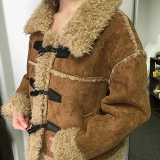 Vintage Fur-Trimmed Toggle Shearling Jacket
