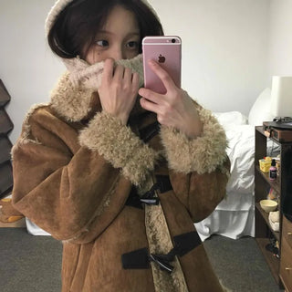 Vintage Fur-Trimmed Toggle Shearling Jacket