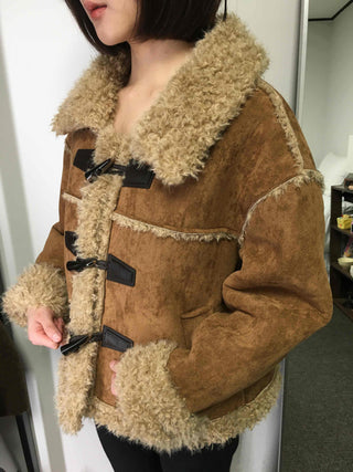 Vintage Fur-Trimmed Toggle Shearling Jacket