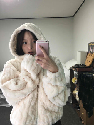 Daily Cozy Fur Loop Half Boa Zip-up