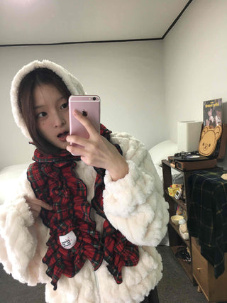 Daily Cozy Fur Loop Half Boa Zip-up
