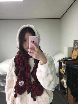 Daily Cozy Fur Loop Half Boa Zip-up