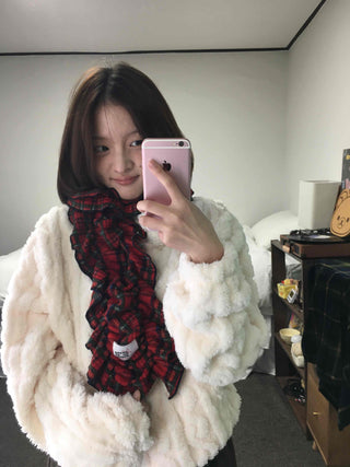 Daily Cozy Fur Loop Half Boa Zip-up