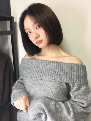 French Wide Collar Off-Shoulder Slim Fit Knit