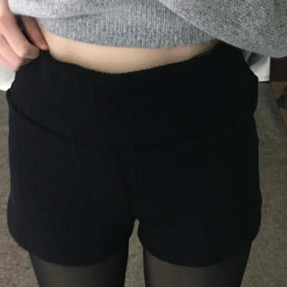 Inner Layered Brushed Knit Skinny Shorts